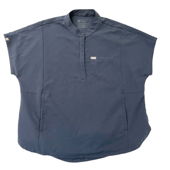 Figs Montex Scrub Top Nursing Medical Doctor Uniform Boxy Blue Gray size XL - Picture 1 of 9
